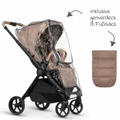 Buggy & Sportwagen Vero bis 22 kg mit Teleskopschieber, Liegeposition inkl. Regenschutz, Tragegurt & Beindecke - Sand - Kollektion 2025