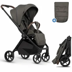 Buggy & Sportwagen Vero bis 22 kg mit Teleskopschieber, Liegeposition inkl. Regenschutz, Tragegurt & Beindecke - Sage - Kollektion 2025