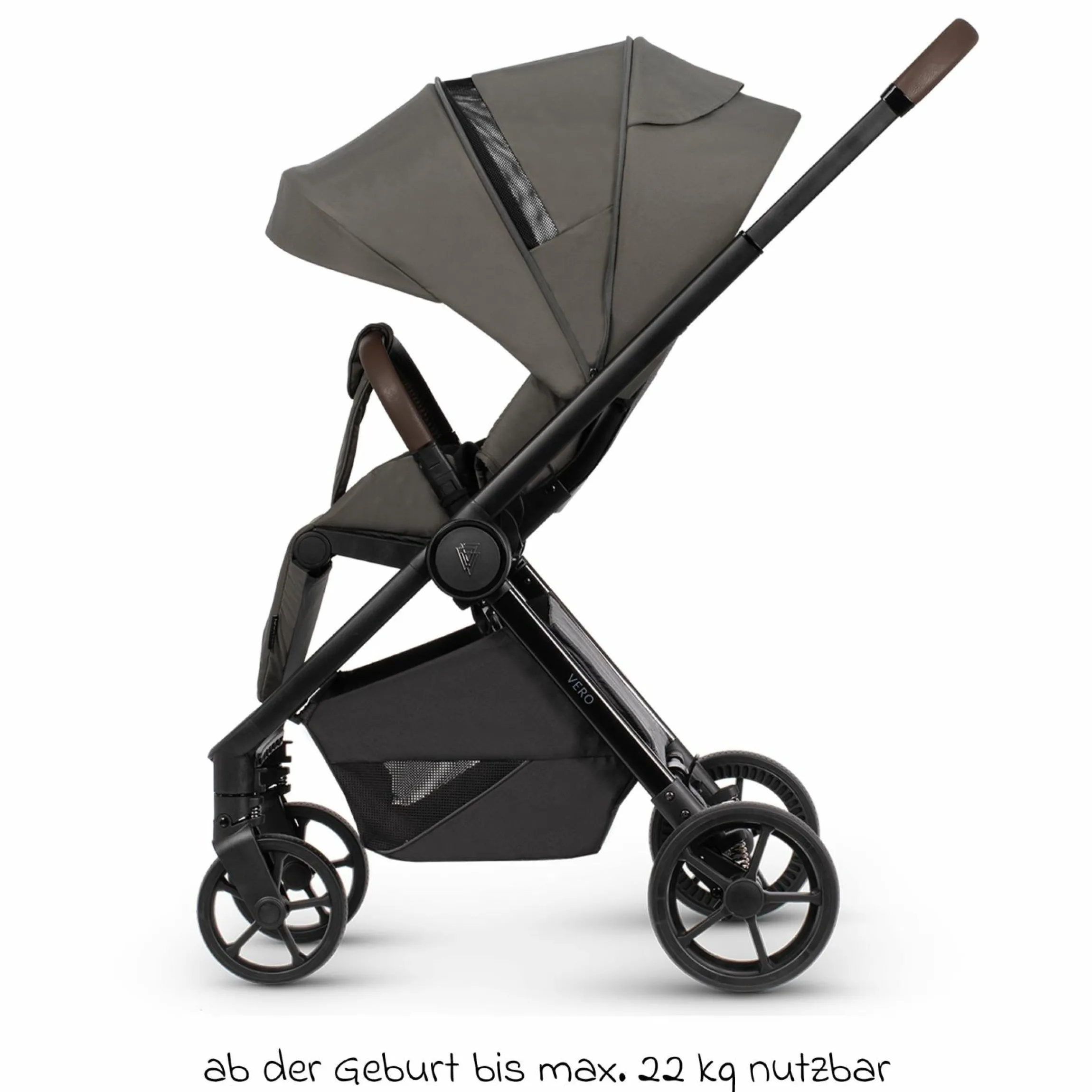 Buggy & Sportwagen Vero bis 22 kg mit Teleskopschieber, Liegeposition inkl. Regenschutz, Tragegurt & Beindecke - Sage - Kollektion 2025