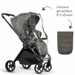 Buggy & Sportwagen Vero bis 22 kg mit Teleskopschieber, Liegeposition inkl. Regenschutz, Tragegurt & Beindecke - Sage - Kollektion 2025