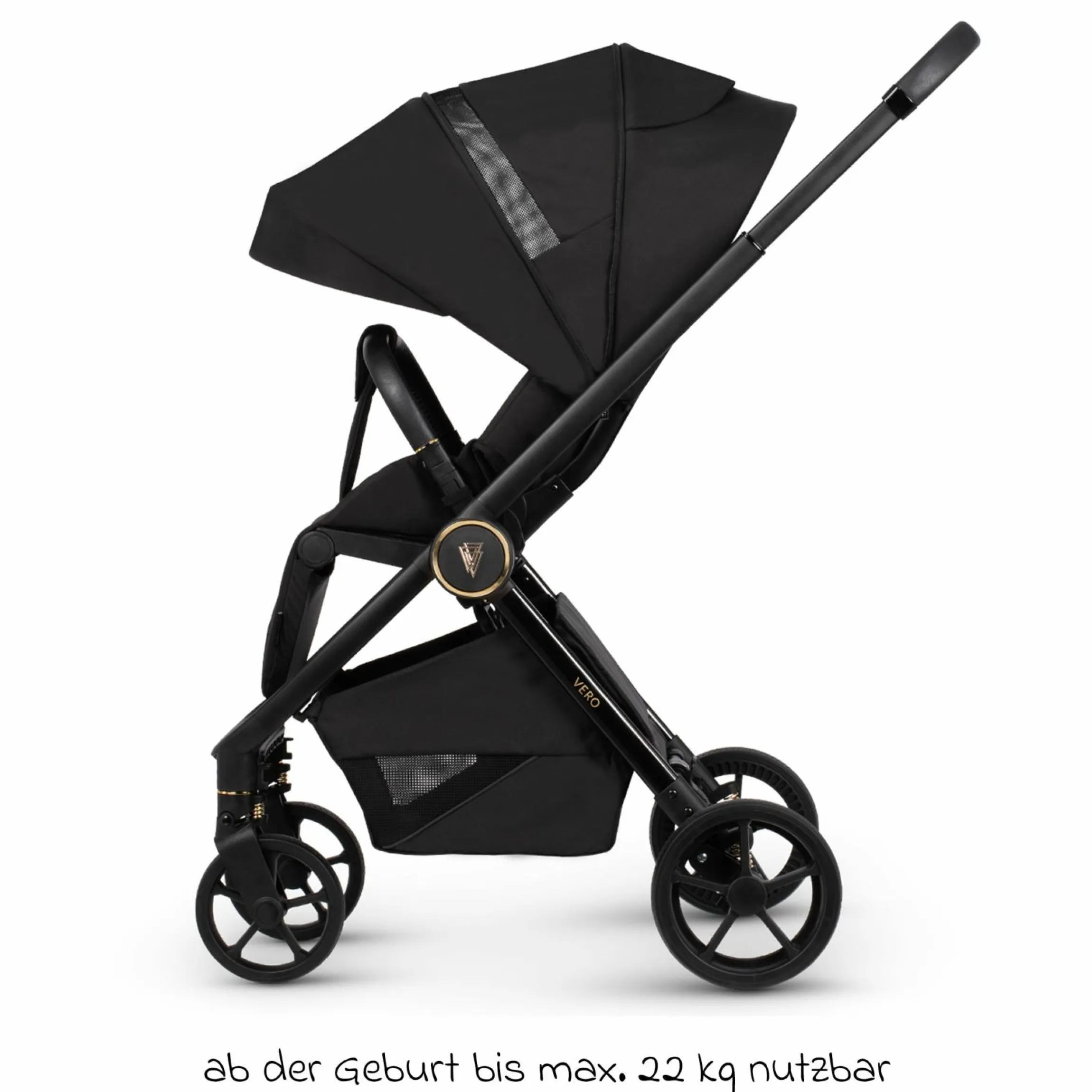 Buggy & Sportwagen Vero bis 22 kg mit Teleskopschieber, Liegeposition inkl. Regenschutz, Tragegurt & Beindecke - Night - Kollektion 2025
