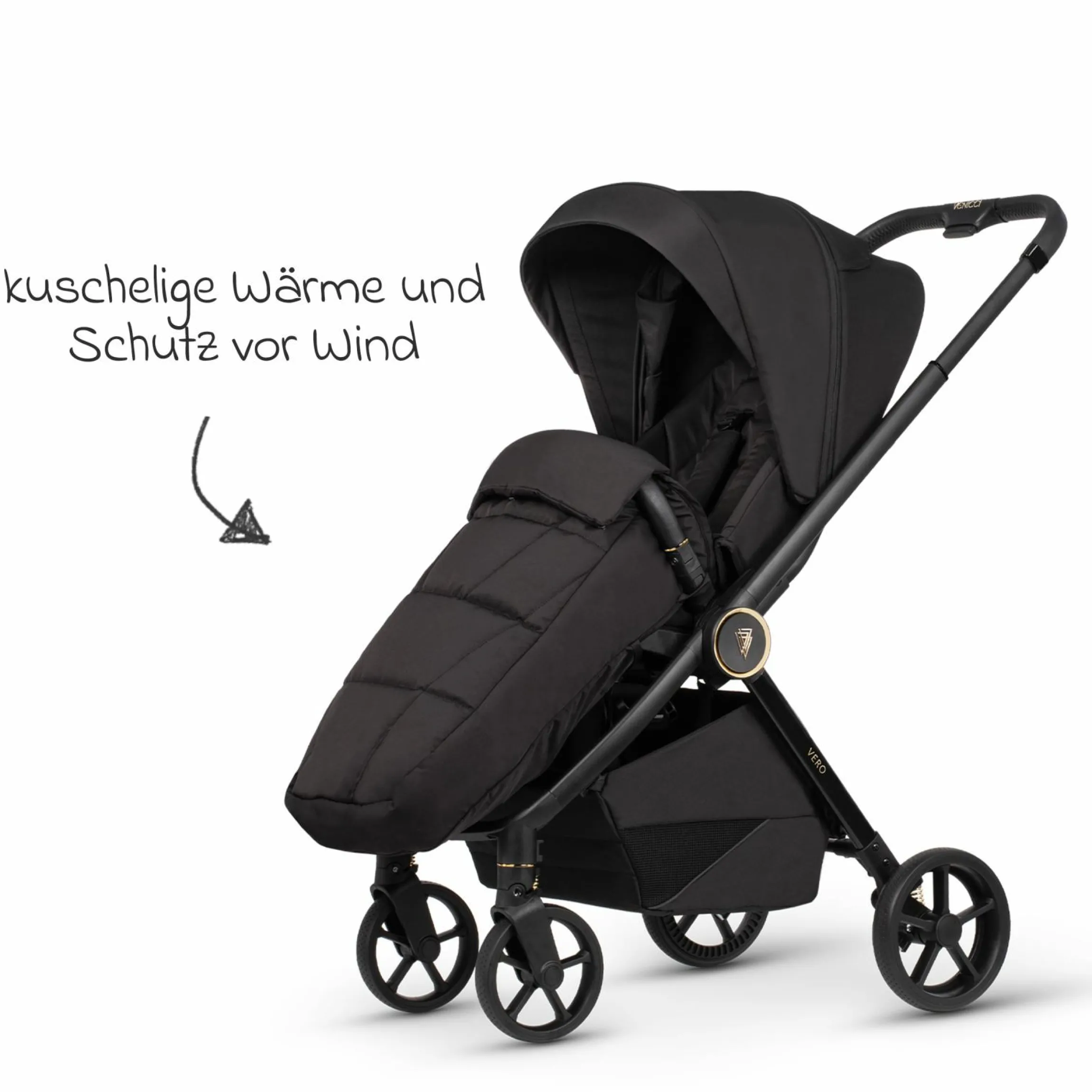 Buggy & Sportwagen Vero bis 22 kg mit Teleskopschieber, Liegeposition inkl. Regenschutz, Tragegurt & Beindecke - Night - Kollektion 2025