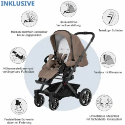 Buggy & Sportwagen Vip GTS bis 22 kg belastbar mit Teleskopschieber inkl. Regenschutz - Happy Feet - Kollektion 2024