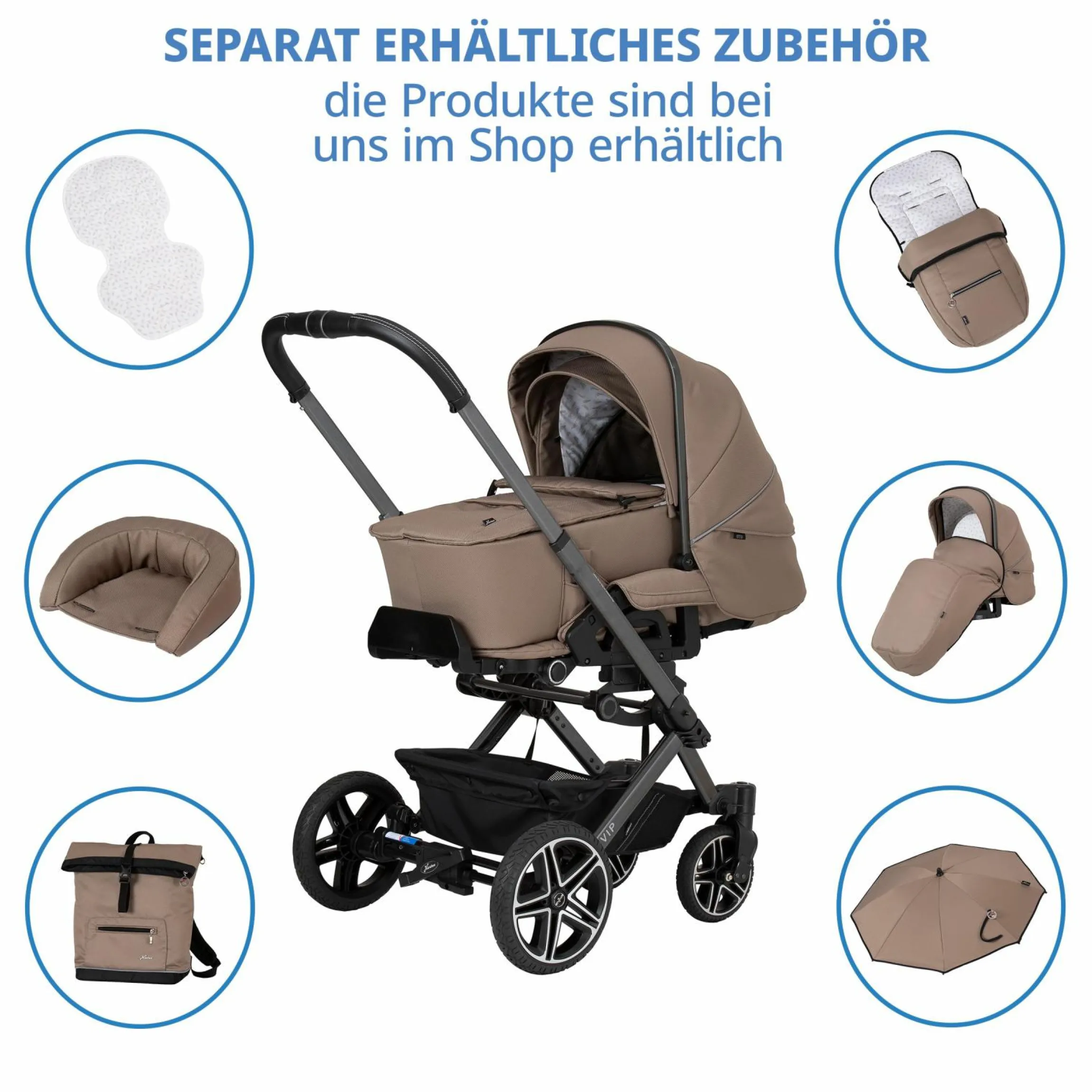 Buggy & Sportwagen Vip GTS bis 22 kg belastbar mit Teleskopschieber inkl. Regenschutz - Happy Feet - Kollektion 2024
