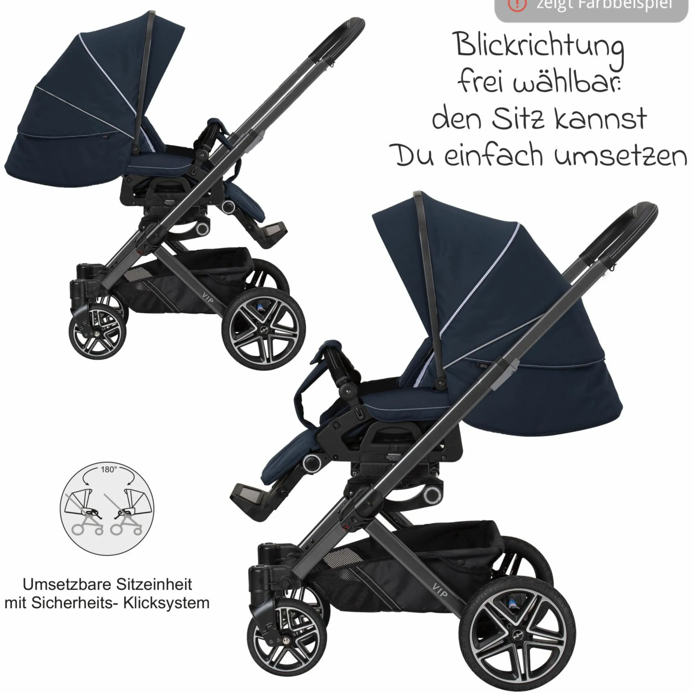 Buggy & Sportwagen Vip GTS bis 22 kg belastbar mit Teleskopschieber inkl. Regenschutz - Happy Feet - Kollektion 2024