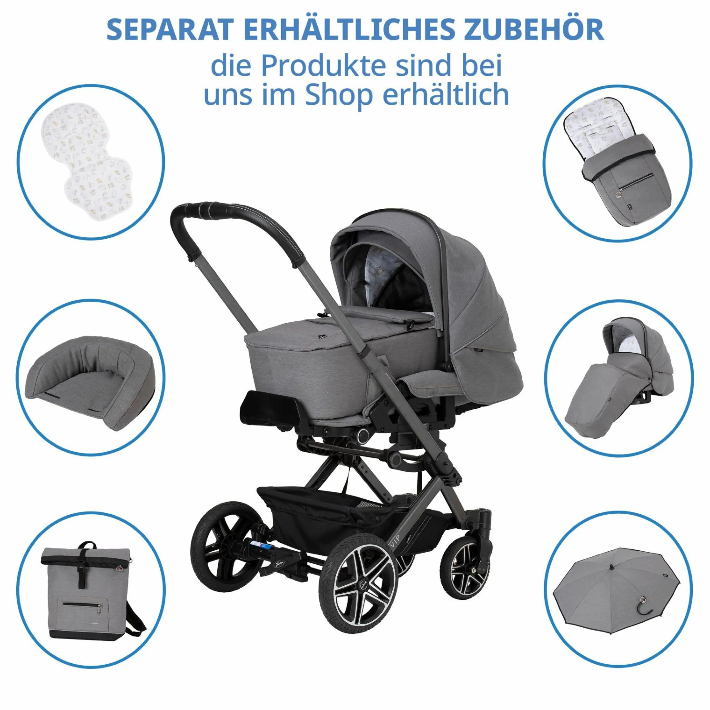 Buggy & Sportwagen Vip GTS bis 22 kg belastbar mit Teleskopschieber inkl. Regenschutz - Little Zoo - Kollektion 2024