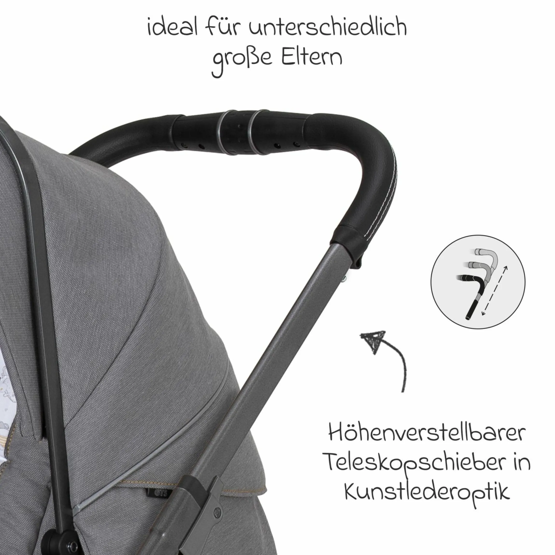 Buggy & Sportwagen Vip GTS bis 22 kg belastbar mit Teleskopschieber inkl. Regenschutz - Little Zoo - Kollektion 2024