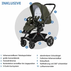 Buggy & Sportwagen Vip GTS bis 22 kg belastbar mit Teleskopschieber inkl. Regenschutz - Rainbow - Kollektion 2024
