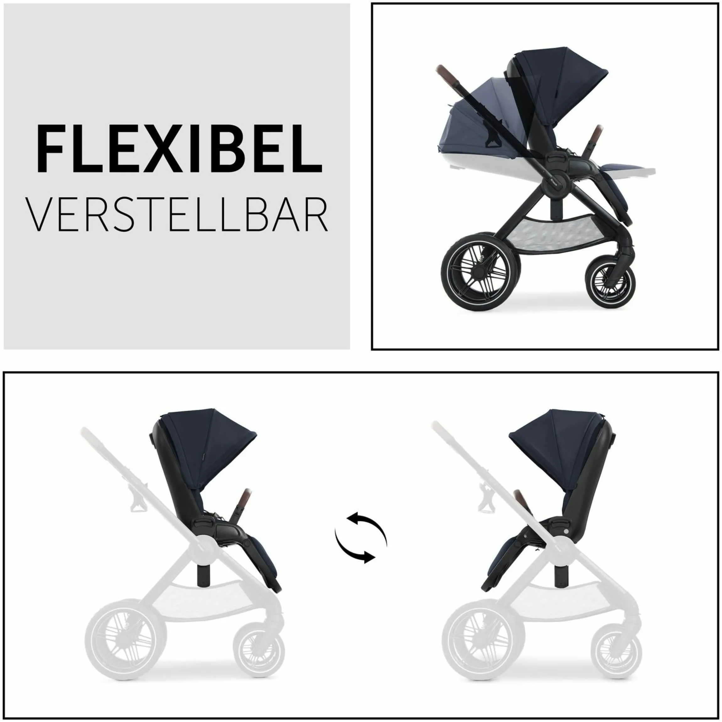 Buggy & Sportwagen Walk N Care mit Liegefunktion und drehbarem Sitz (bis 25 kg belastbar) - Dark Navy Blue