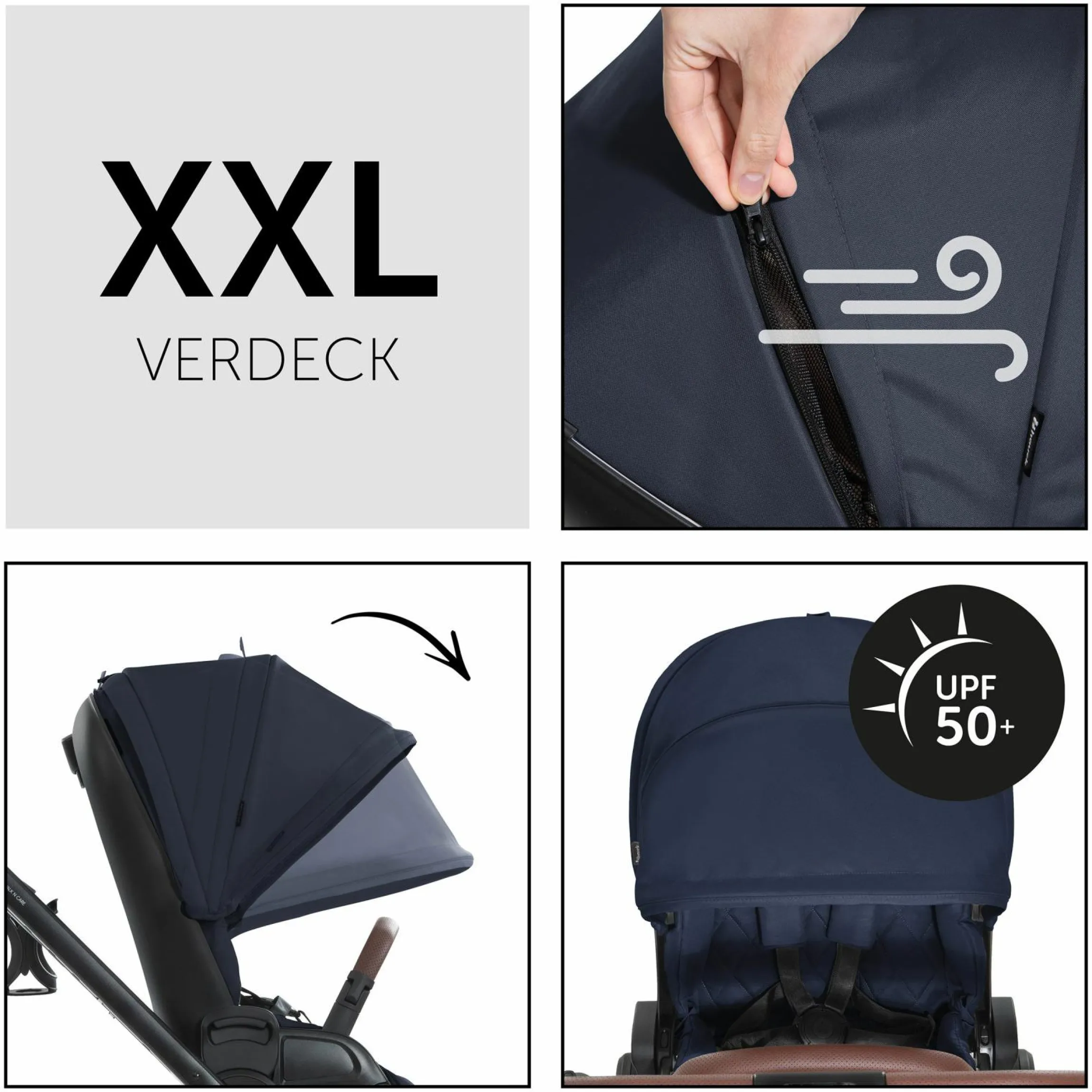 Buggy & Sportwagen Walk N Care mit Liegefunktion und drehbarem Sitz (bis 25 kg belastbar) - Dark Navy Blue