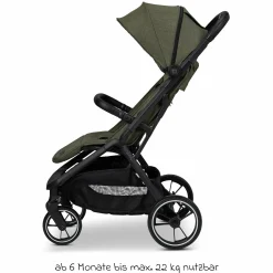 Buggy & Sportwagen Zac bis 22 kg mit Liegeposition, Einhand-Faltmechanismus inkl. Regenschutz & Transporttasche - Moss Melange