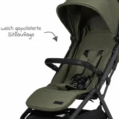 Buggy & Sportwagen Zac bis 22 kg mit Liegeposition, Einhand-Faltmechanismus inkl. Regenschutz & Transporttasche - Moss Melange
