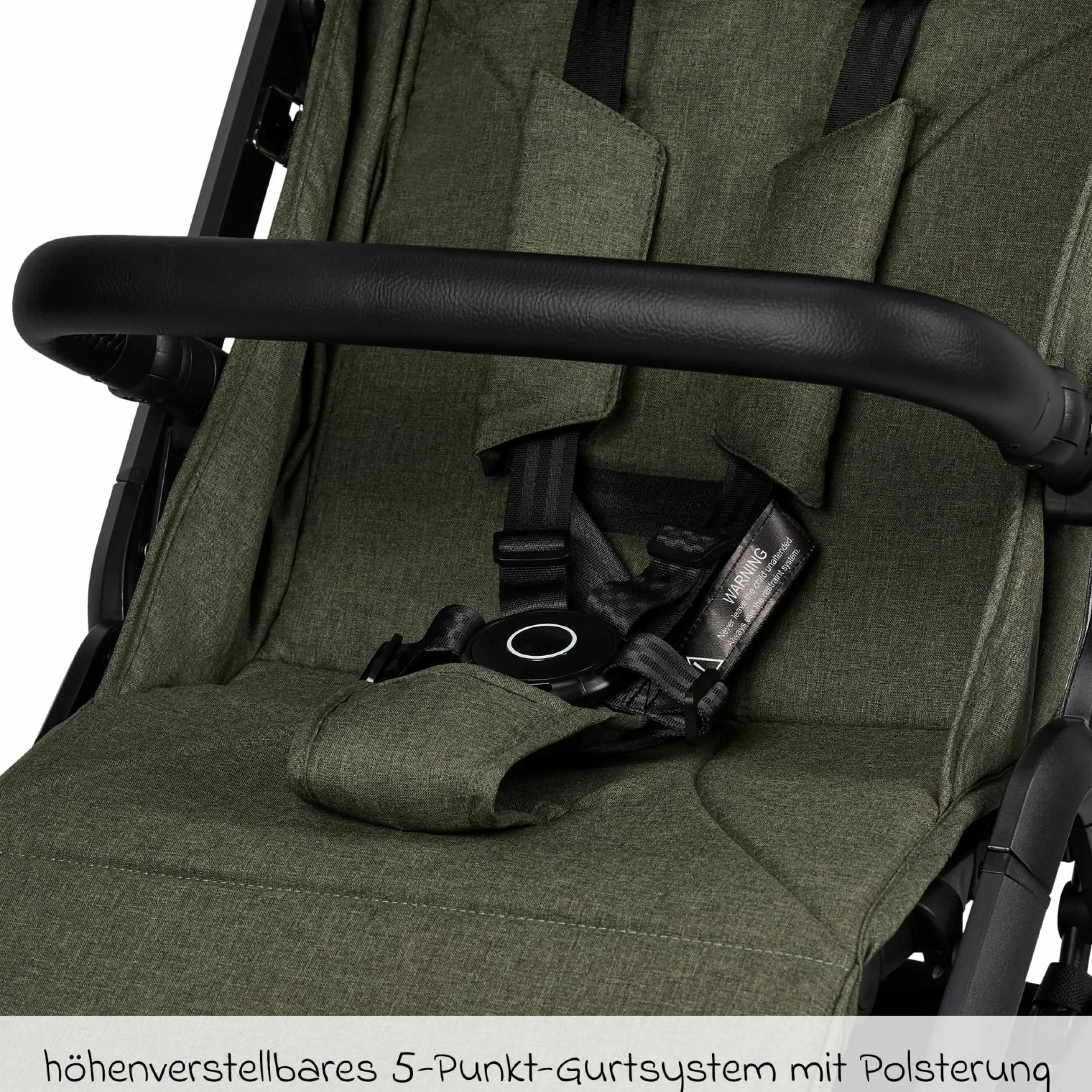 Buggy & Sportwagen Zac bis 22 kg mit Liegeposition, Einhand-Faltmechanismus inkl. Regenschutz & Transporttasche - Moss Melange