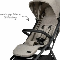 Buggy & Sportwagen Zac bis 22 kg mit Liegeposition, Einhand-Faltmechanismus inkl. Regenschutz & Transporttasche - Mud Melange