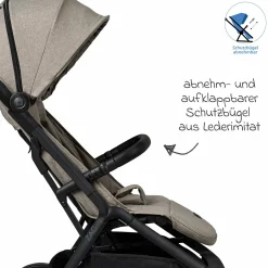 Buggy & Sportwagen Zac bis 22 kg mit Liegeposition, Einhand-Faltmechanismus inkl. Regenschutz & Transporttasche - Mud Melange