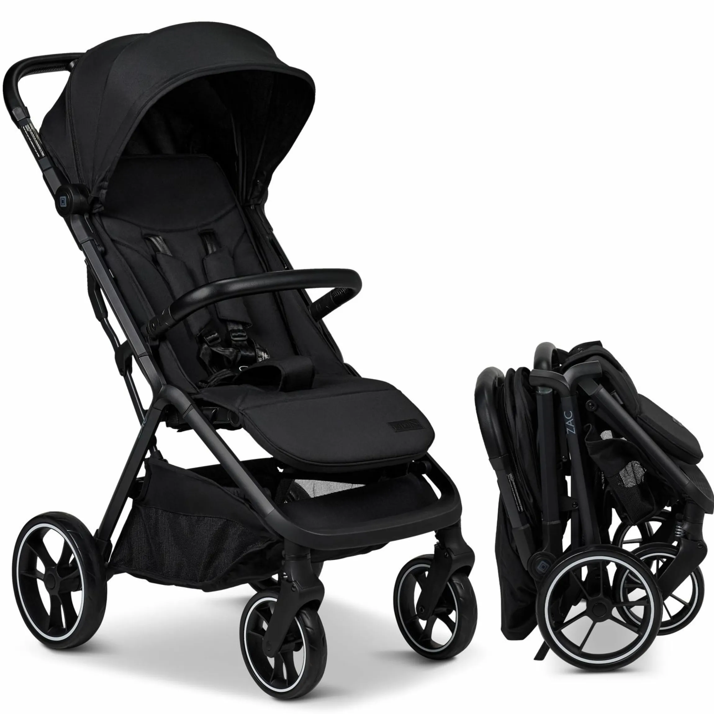 Buggy & Sportwagen Zac bis 22 kg mit Liegeposition, Einhand-Faltmechanismus inkl. Regenschutz & Transporttasche - Onyx Melange