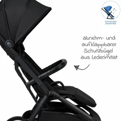 Buggy & Sportwagen Zac bis 22 kg mit Liegeposition, Einhand-Faltmechanismus inkl. Regenschutz & Transporttasche - Onyx Melange
