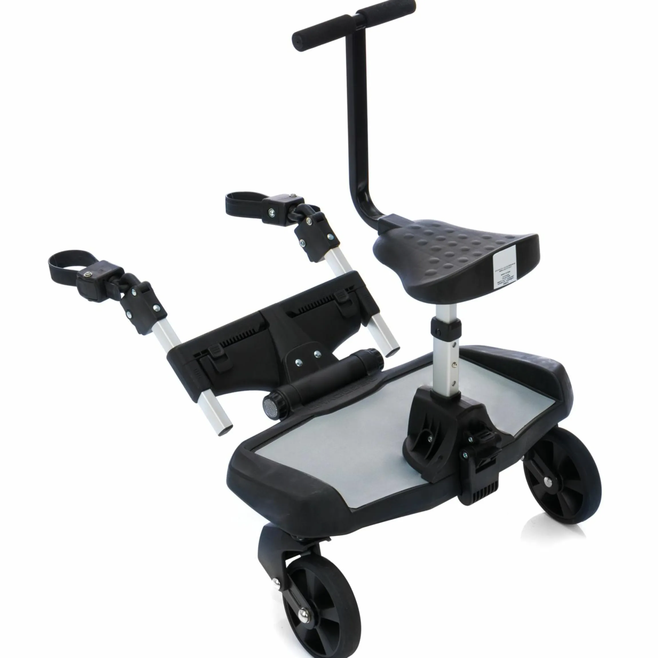 Buggy Board Filliboard Wide Set extra breites Mitfahrbrett mit Zusatzsitz für alle gängigen Buggys und Kinderwagen - Schwarz Grau