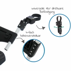 Buggy Board Filliboard Wide Set extra breites Mitfahrbrett mit Zusatzsitz für alle gängigen Buggys und Kinderwagen - Schwarz Grau