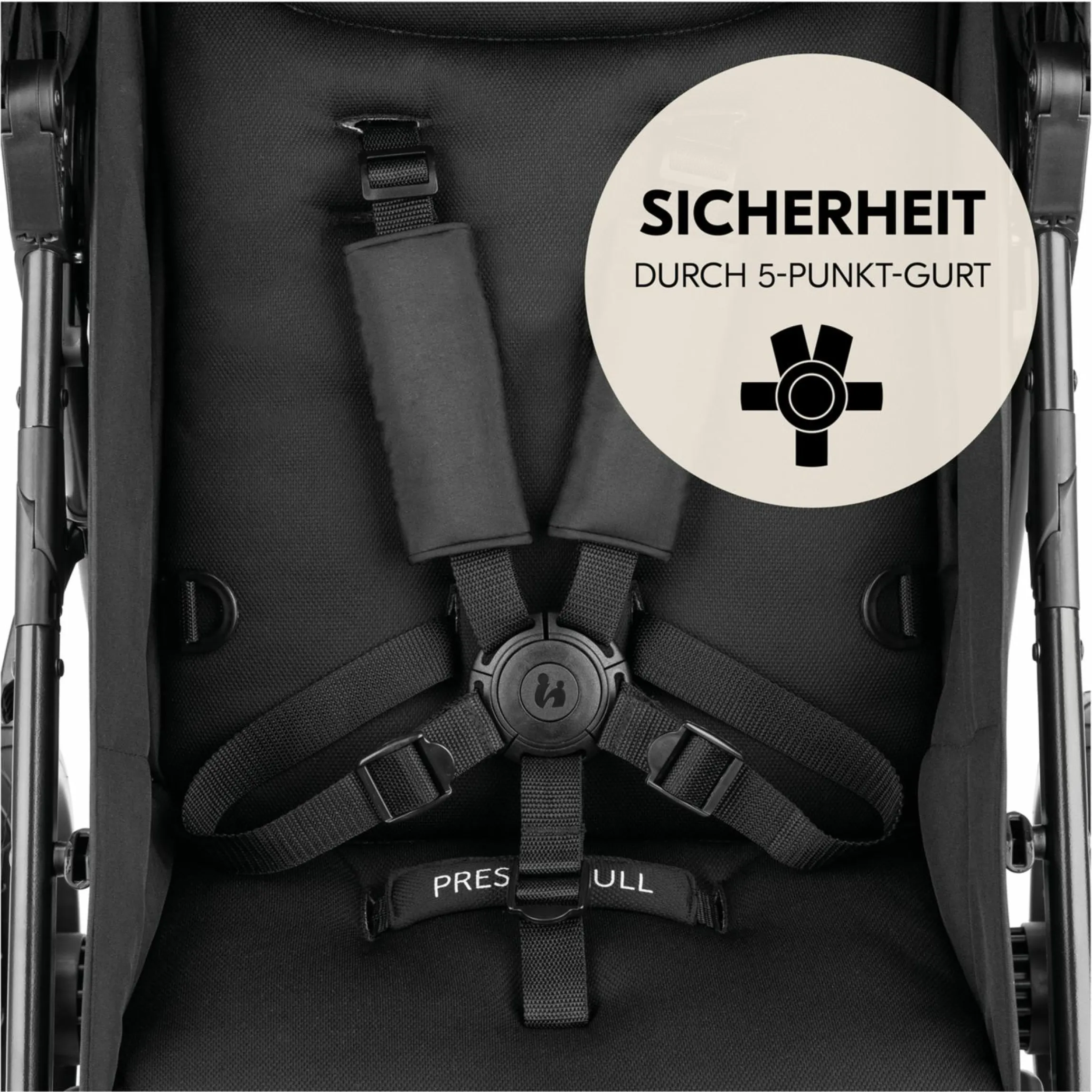 Buggy Rapid 3 Air (bis 25 kg) - mit Luftreifen, Liegefunktion und XL Verdeck - Black