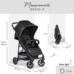 Buggy Rapid 4 inkl. XXL Zubehörpaket & Buggy-Lenkrad - Caviar Black