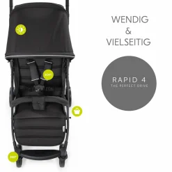 Buggy Rapid 4 inkl. XXL Zubehörpaket & Buggy-Lenkrad - Caviar Black