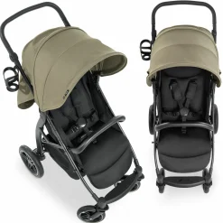 Buggy Rapid 4D AIR (bis 25 kg) - mit Luftreifen, Liegefunktion und XL Verdeck - Olive