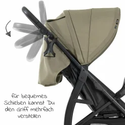 Buggy Rapid 4D AIR (bis 25 kg) - mit Luftreifen, Liegefunktion und XL Verdeck - Olive