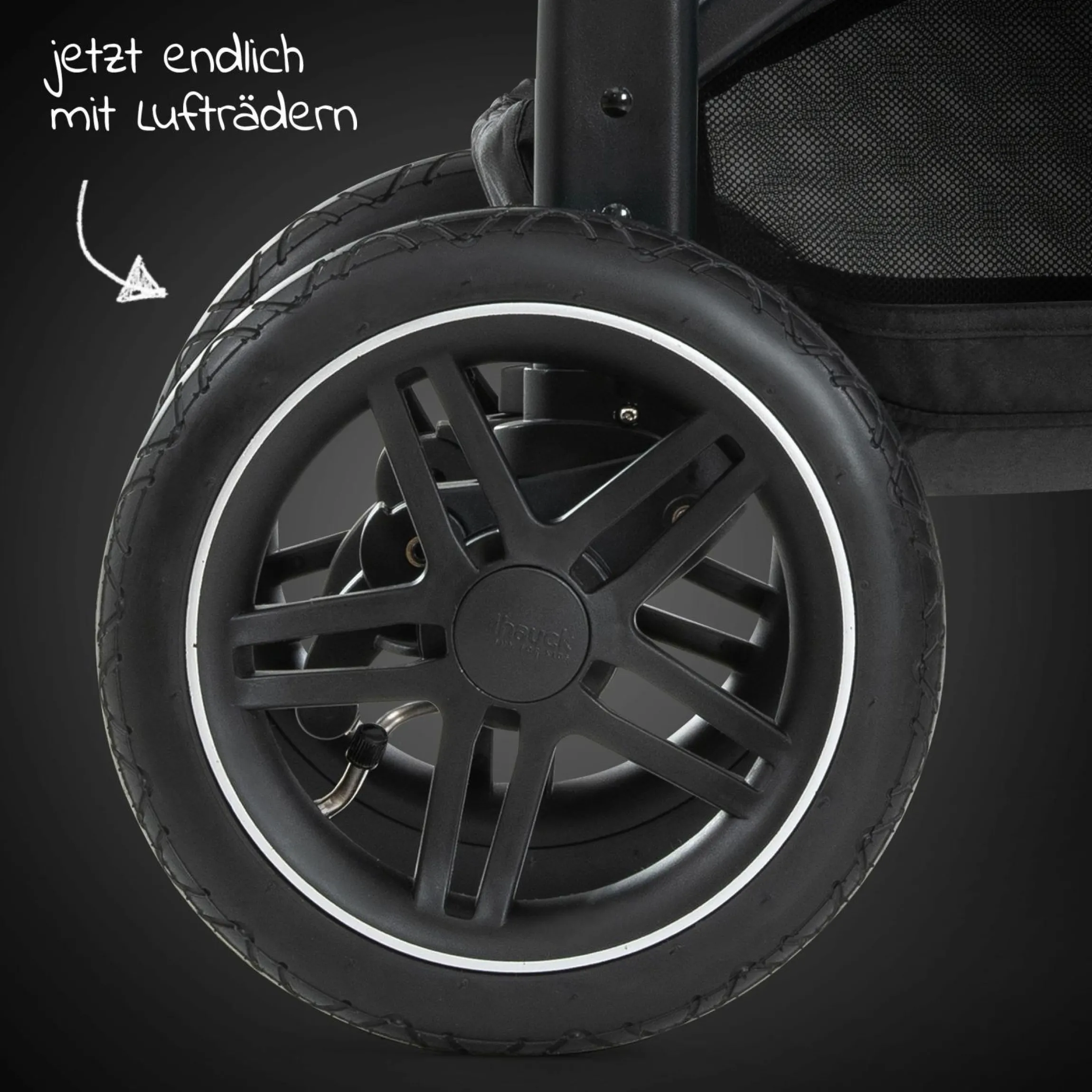 Buggy Rapid 4D AIR (bis 25 kg) - mit Luftreifen, Liegefunktion und XL Verdeck - Black