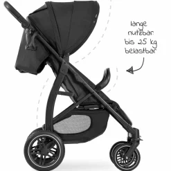 Buggy Rapid 4D AIR (bis 25 kg) - mit Luftreifen, Liegefunktion und XL Verdeck - Black