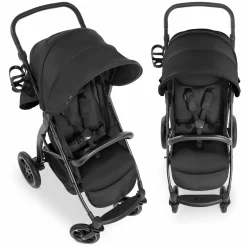 Buggy Rapid 4D AIR (bis 25 kg) - mit Luftreifen, Liegefunktion und XL Verdeck - Black