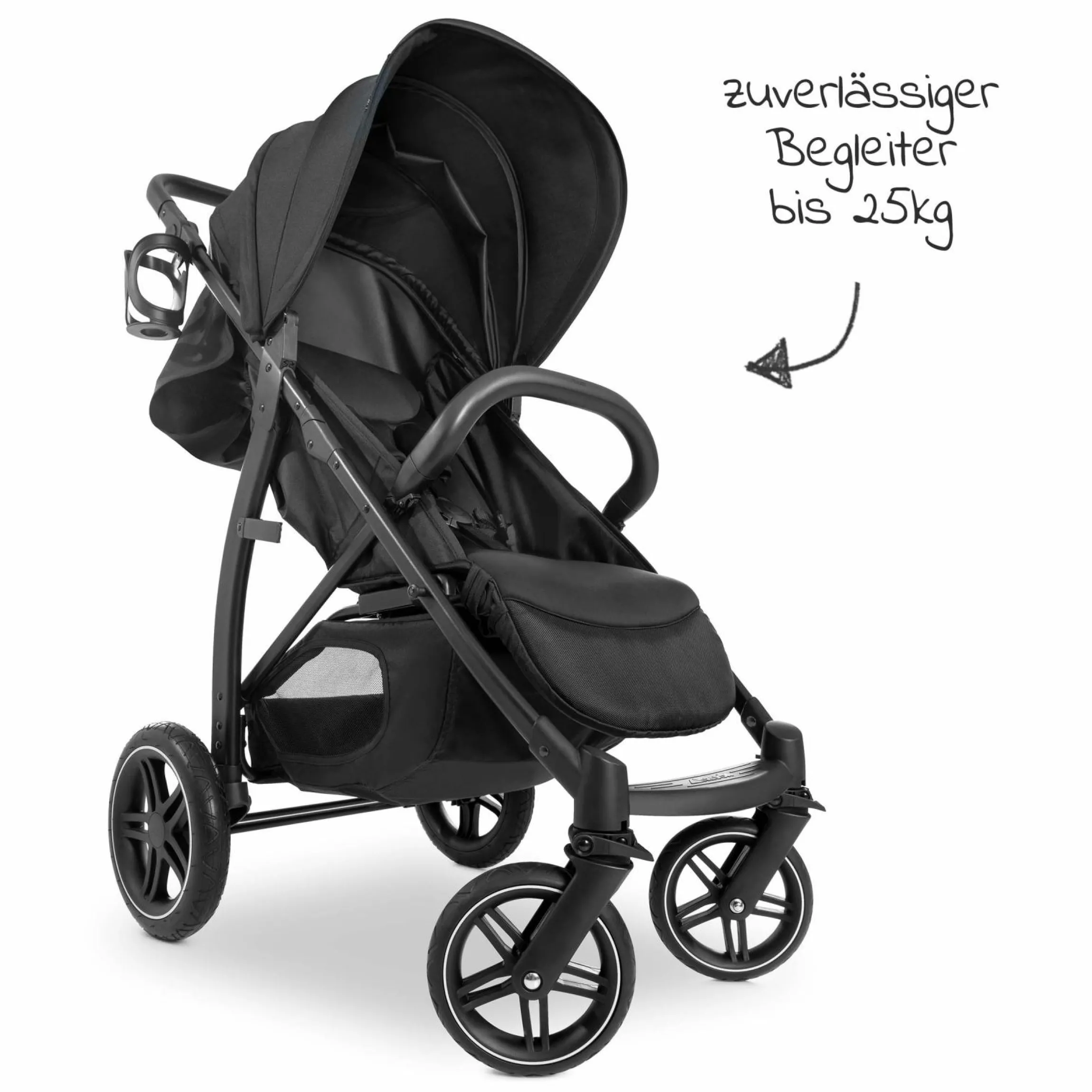 Buggy Rapid 4D (bis 25 kg) - XL Verdeck & All-Terrain Bereifung - Black