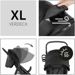 Buggy Rapid 4D (bis 25 kg) - XL Verdeck & All-Terrain Bereifung - Black