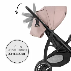 Buggy Rapid 4D (bis 25 kg) - XL Verdeck & All-Terrain Bereifung - inkl. XXL Zubehörpaket & Fehn Spieltier Schäfchen - Dusty Rose