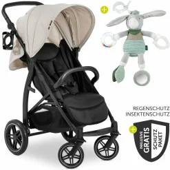 Buggy Rapid 4D (bis 25 kg) - XL Verdeck & All-Terrain Bereifung - inkl. XXL Zubehörpaket & Fehn Spieltier Eselchen - Classic Beige