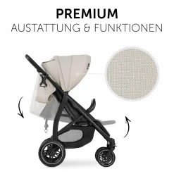 Buggy Rapid 4D (bis 25 kg) - XL Verdeck & All-Terrain Bereifung - inkl. XXL Zubehörpaket & Fehn Spieltier Eselchen - Classic Beige