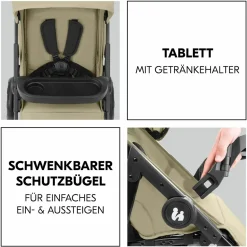 Buggy Shop N Care inkl. Autositz Pebble Pro & XXL Zubehörpaket - Olive