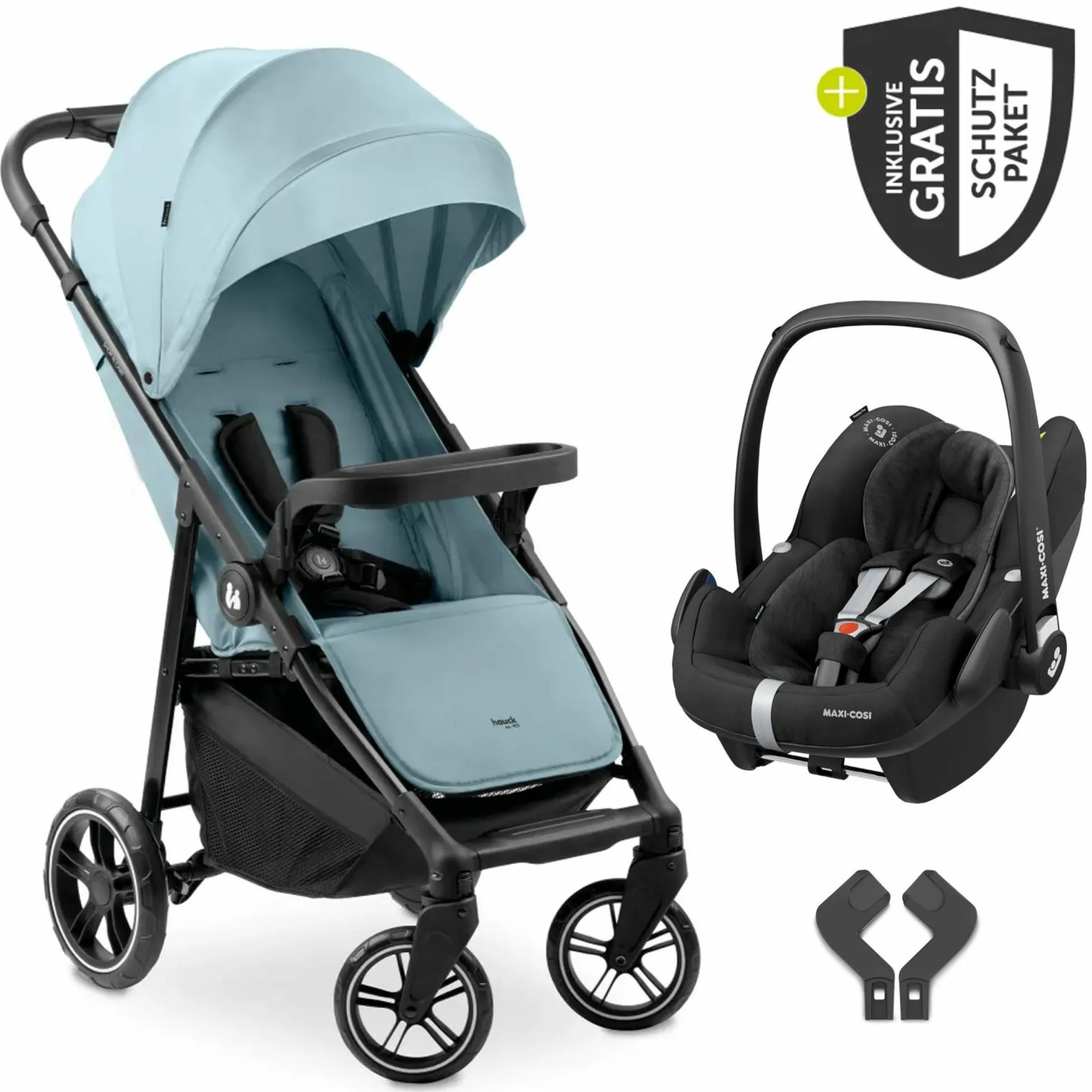 Buggy Shop N Care inkl. Autositz Pebble Pro & XXL Zubehörpaket - Dusty Blue