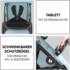 Buggy Shop N Care inkl. Reboarder Pearl Pro 2 - Dusty Blue