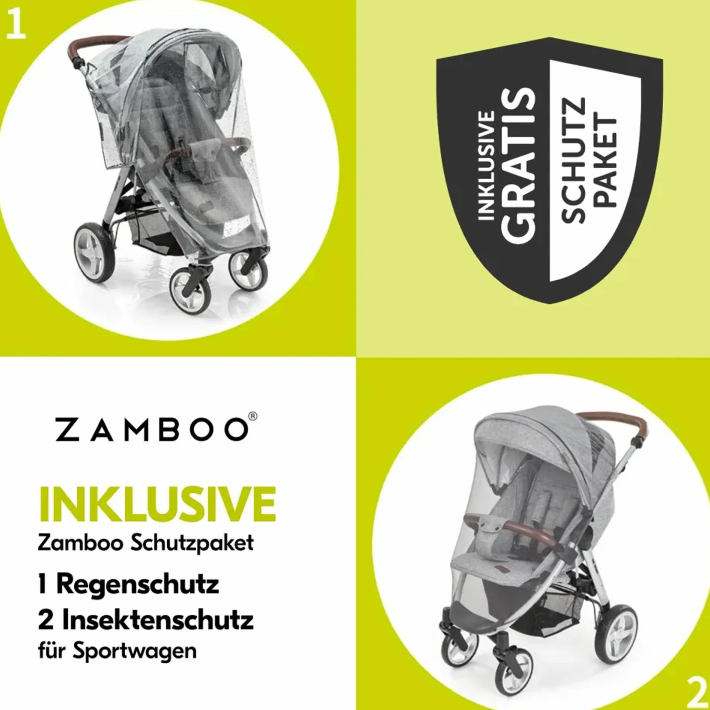 Buggy Shop N Care inkl. Reboarder Pearl Pro 2 & XXL Zubehörpaket - Dusty Blue