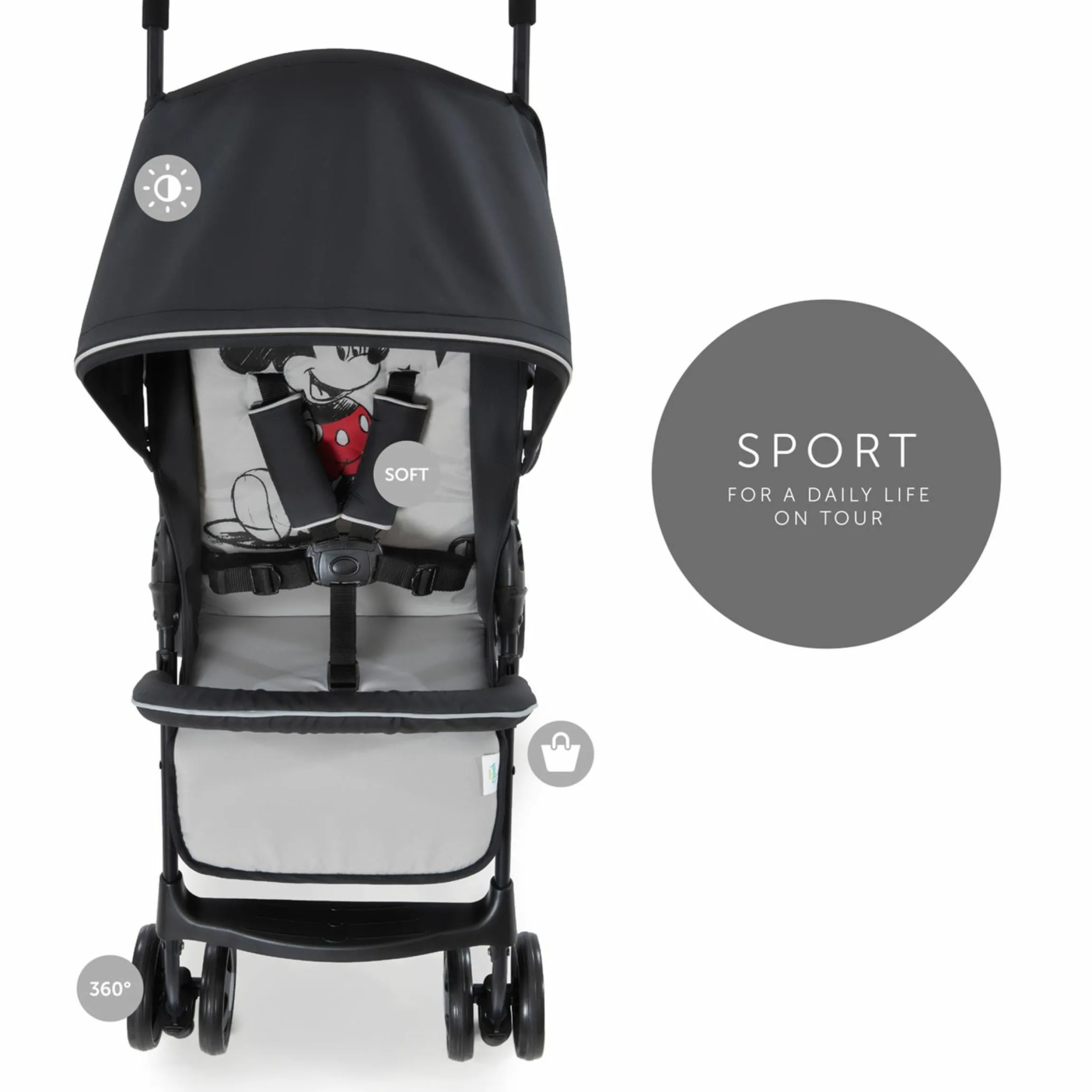 Buggy Sport inkl. XXL Zubehörpaket & Buggy-Lenkrad - Mickey Stars