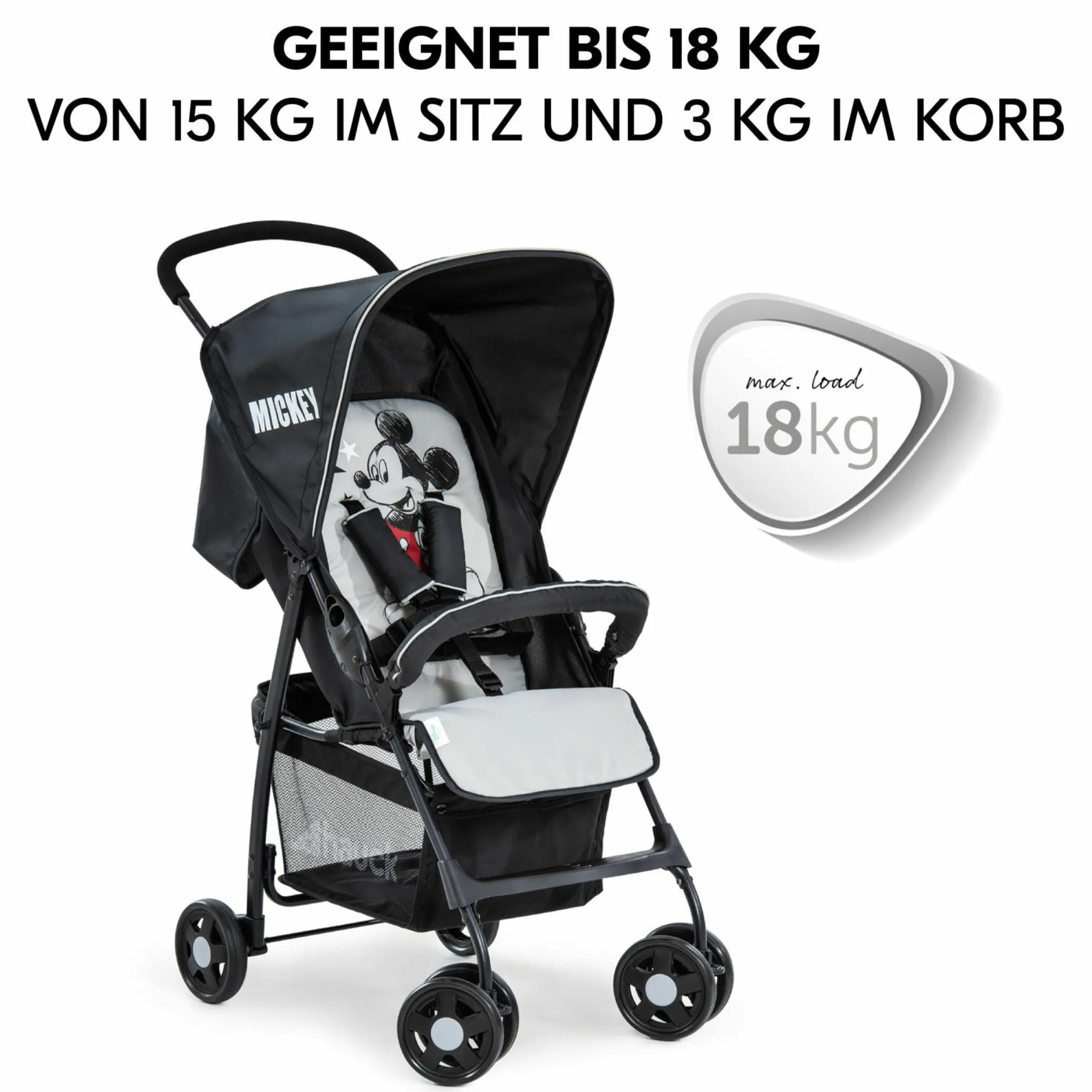 Buggy Sport inkl. XXL Zubehörpaket & Buggy-Lenkrad - Mickey Stars