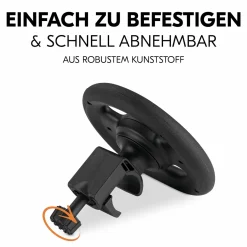 Buggy-Lenkrad Pushchair Steering Wheel - mit Hupe & zur Befestigung am Vorderbügel - Black