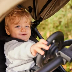 Buggy-Lenkrad Pushchair Steering Wheel - mit Hupe & zur Befestigung am Vorderbügel - Black