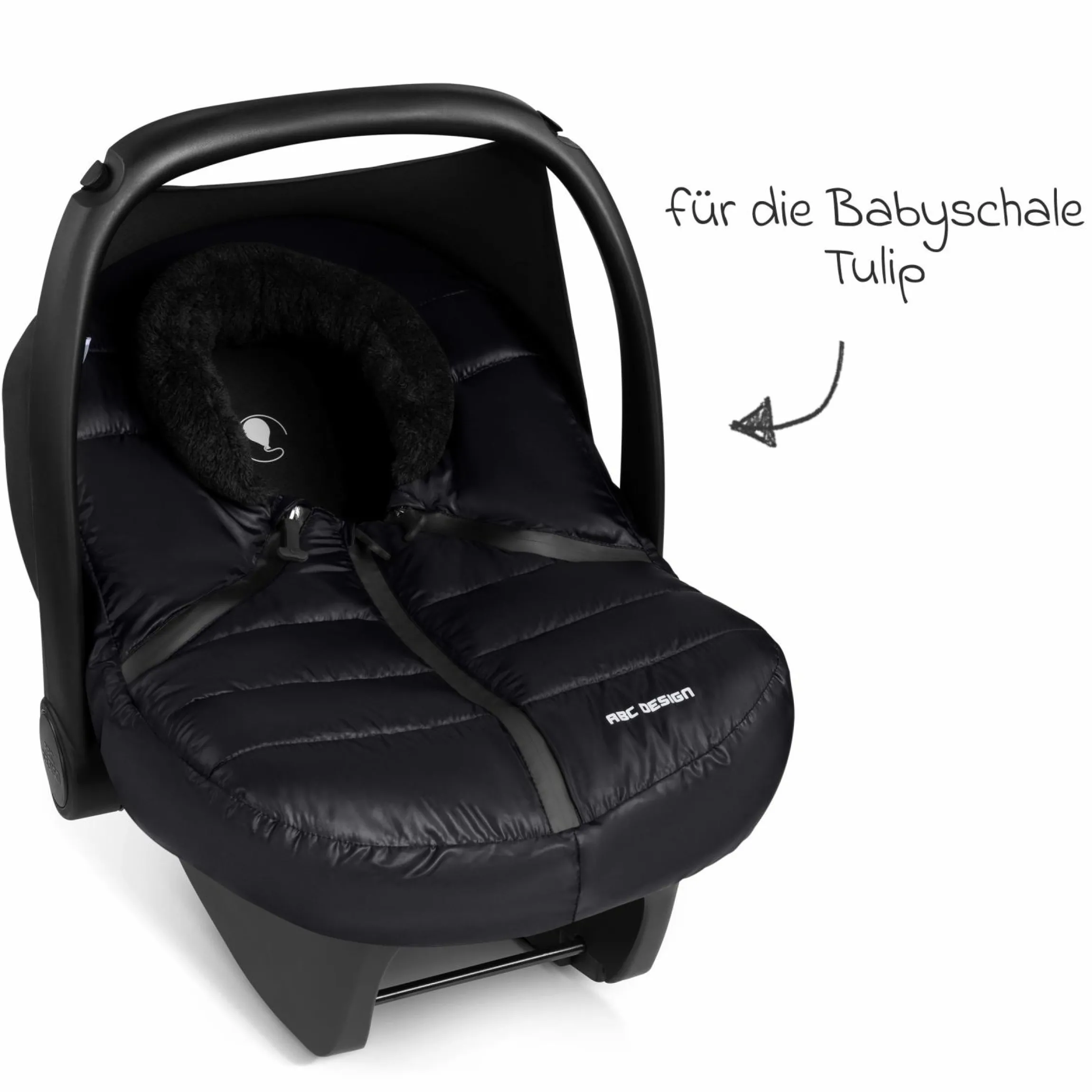 Cover / Winterfußsack für die Babyschale Tulip - Black - Kollektion 2025