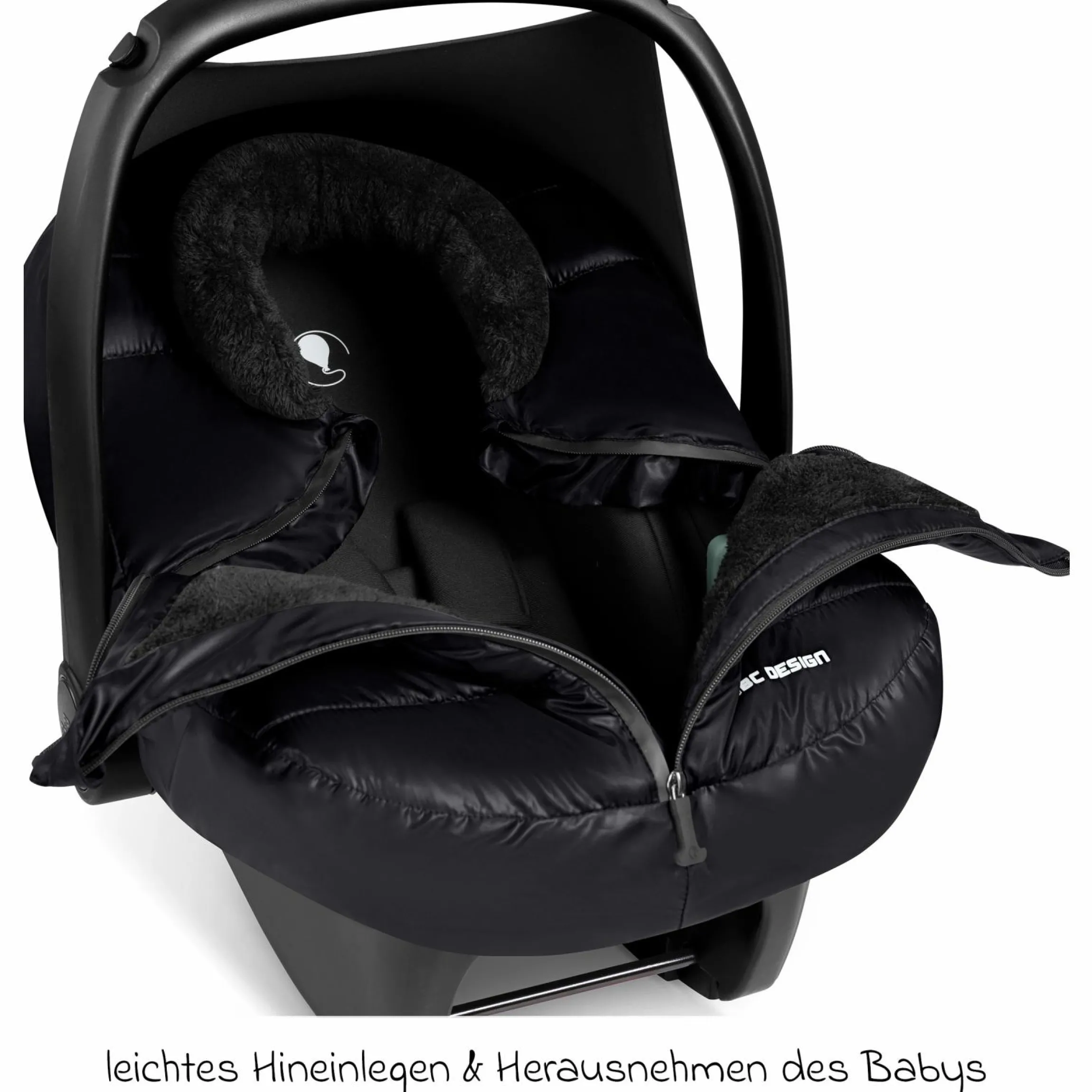 Cover / Winterfußsack für die Babyschale Tulip - Black - Kollektion 2025