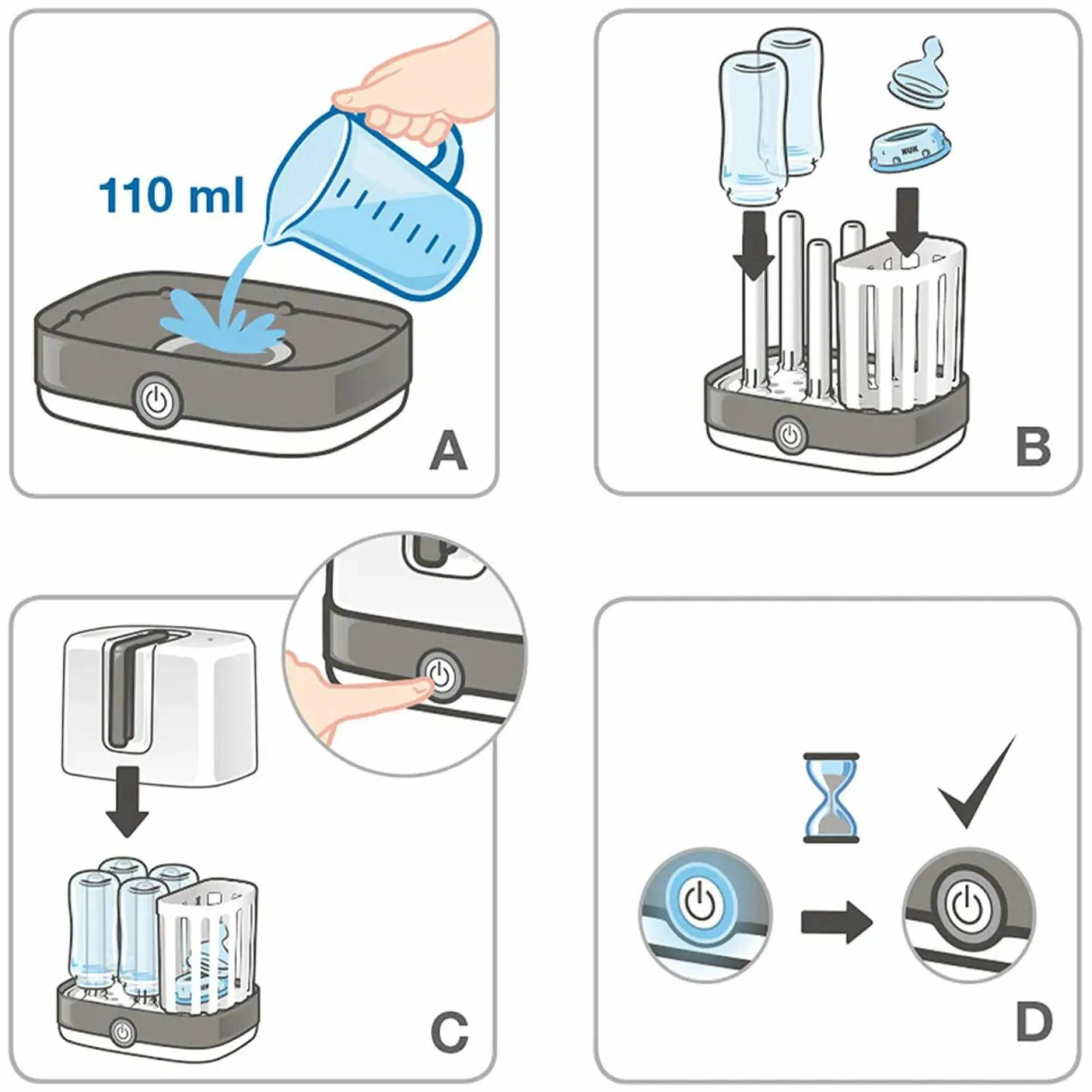 Dampfsterilisator Vario Express + Gratis PP-Flasche Perfect Match 260 ml