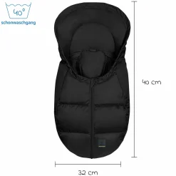 Daunen-Fußsack Dauni für Babyschale & Babywanne - Black