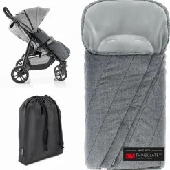 Deluxe Winter-Fußsack 3M für Kinderwagen & Buggy - Melange Grau