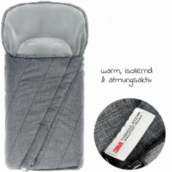 Deluxe Winter-Fußsack 3M für Kinderwagen & Buggy - Melange Grau